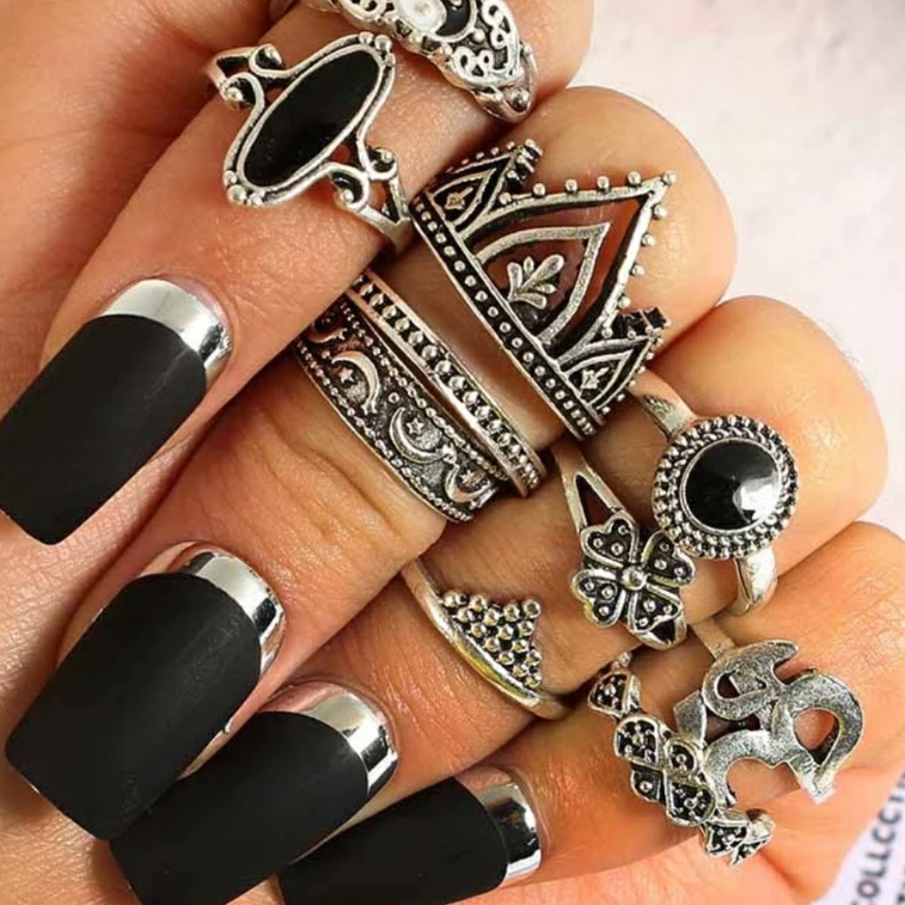 NWOT 10 Piece Boho Midi Rings - Picture 4 of 4